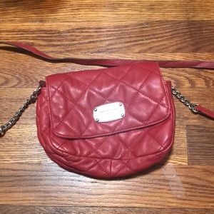 Red quilted michael Kors purse